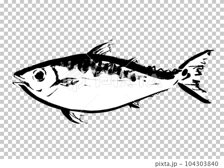 鯖の手描き和風イラスト和風素材 鯖の手描き和風イラスト和風素材 104303840