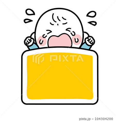 泣いて寝れない赤ちゃんのイラスト 104304200