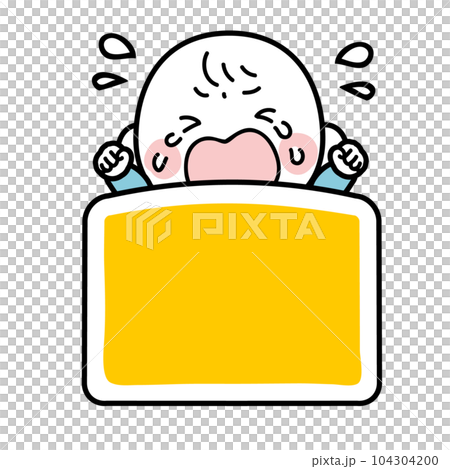 Illustration of a crying baby who can't sleep 104304200