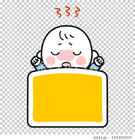 發燒睡覺的寶寶插畫 104304204