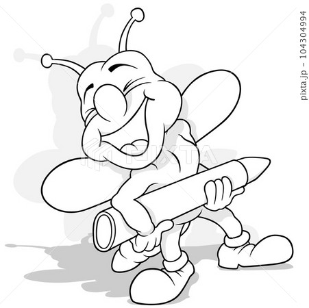 Laughing Beetle Holding a Wax Crayon 104304994
