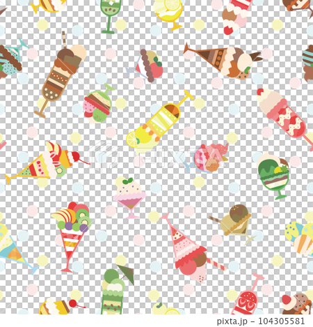 かわいいパフェとサンデーの壁紙水玉 104305581