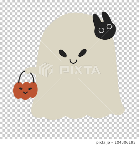 ghost black cat halloween cartoon icon ghost black cat halloween cartoon icon 104306195