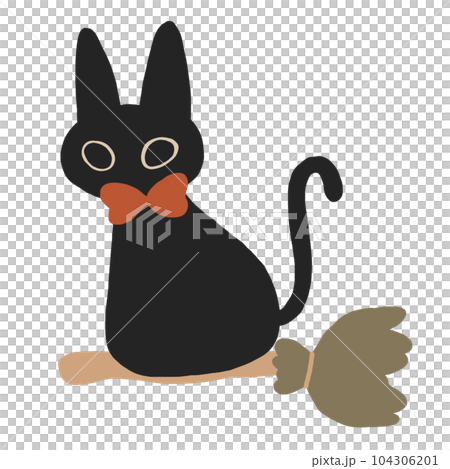 black cat witch halloween cartoon icon 104306201