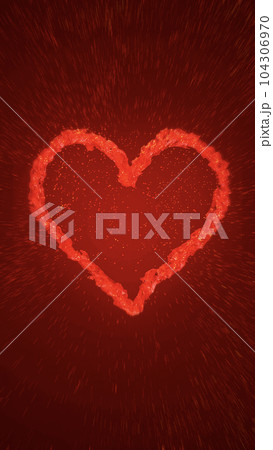 Radiant red liquid heart with captivating particles effects, emanating warmth and love against a red backdrop Radiant red liquid heart with captivating particles effects, emanating warmth and love against a red backdrop 104306970