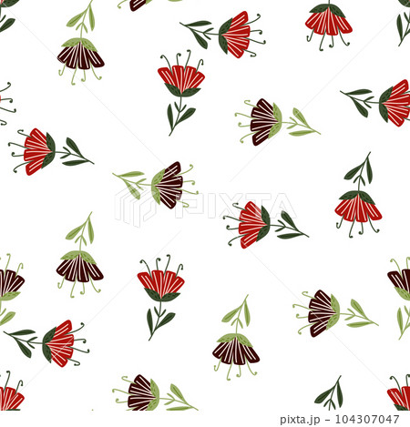 Contemporary flower seamless pattern. Cute stylized flowers wallpaper. Decorative naive botanical backdrop. Contemporary flower seamless pattern. Cute stylized flowers wallpaper. Decorative naive botanical backdrop. 104307047