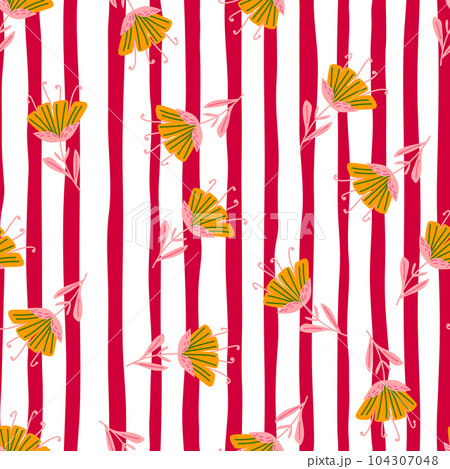 Contemporary flower seamless pattern. Cute stylized flowers wallpaper. Decorative naive botanical backdrop. Contemporary flower seamless pattern. Cute stylized flowers wallpaper. Decorative naive botanical backdrop. 104307048
