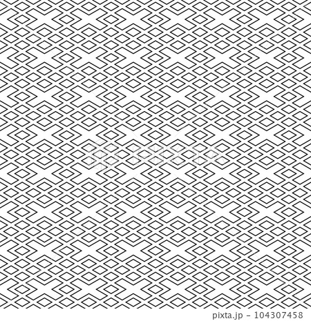 Seamless geometric pattern. Black color. Average thickness lines. Seamless geometric pattern. Black color. Average thickness lines. 104307458