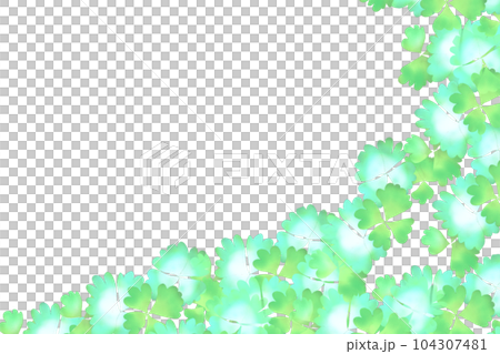 苧環（オダマキ）の葉のカード2 104307481