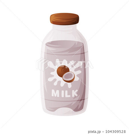 Coconut Milk Bottle as Organic Drink Vector Illustration Coconut Milk Bottle as Organic Drink Vector Illustration 104309528