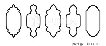 Islamic frames shape of a window or door arch. Arab frame set. Vector illustration. 104310988