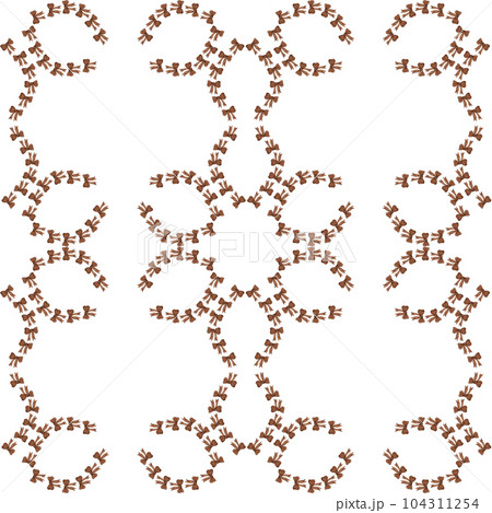 Coffee bows. Watercolor illustration. Seamless abstract pattern. Improvised flowers from drawn bows for your design Coffee bows. Watercolor illustration. Seamless abstract pattern. Improvised flowers from drawn bows for your design 104311254