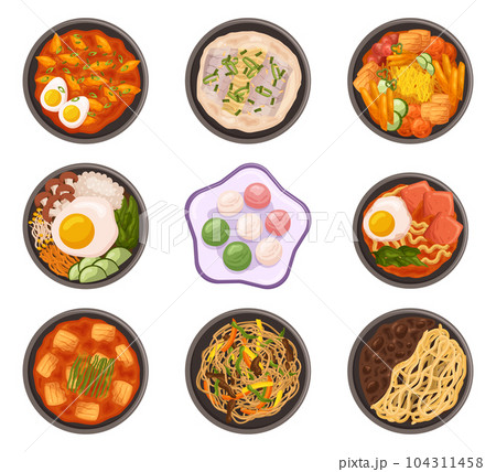 Delicious And Diverse, Korean Dishes, From Spicy Kimchi To Savory Bulgogi, Tteokbokki And Kimbap, Culinary Experience Delicious And Diverse, Korean Dishes, From Spicy Kimchi To Savory Bulgogi, Tteokbokki And Kimbap, Culinary Experience 104311458