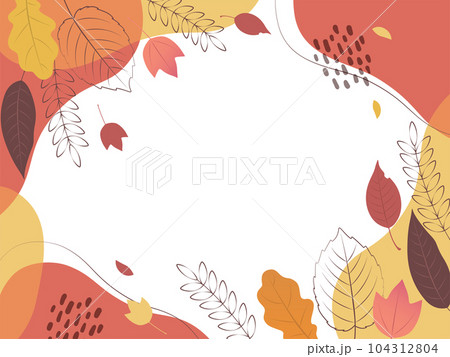 秋の葉のオシャレフレーム 104312804