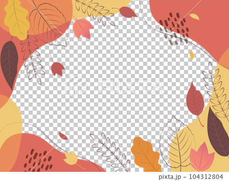 秋の葉のオシャレフレーム 104312804