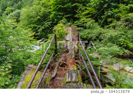 阿寺渓谷 森林鉄道鉄橋跡 阿寺渓谷 森林鉄道鉄橋跡 104313879