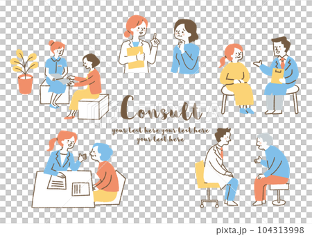 Set of people to consult _ color 104313998