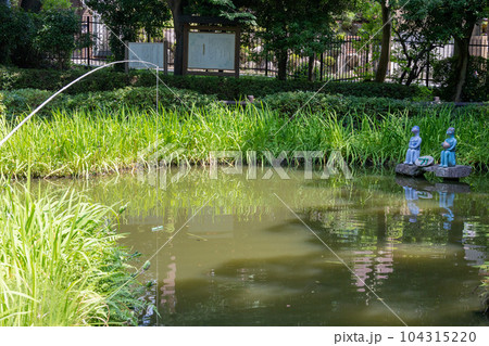 大倉公園ひょうたん池の河童ときゅうり 104315220