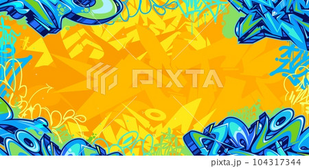 Colorful Modern Abstract Urban Style Hiphop Graffiti Street Art Vector Illustration Background Template 104317344