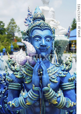 Rong Sua Ten temple or Blue temple in Chiang Rai Province, Thailand 104317491