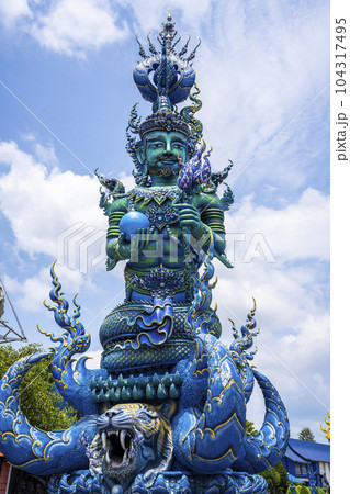 Rong Sua Ten temple or Blue temple in Chiang Rai Province, Thailand 104317495