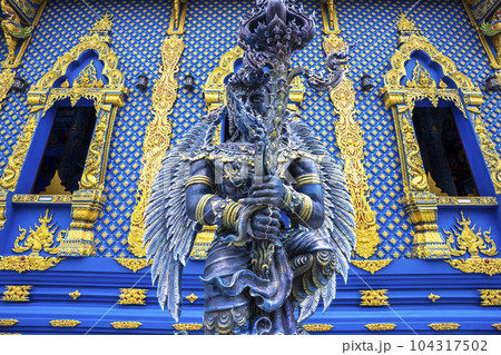 Rong Sua Ten temple or Blue temple in Chiang Rai Province, Thailand 104317502