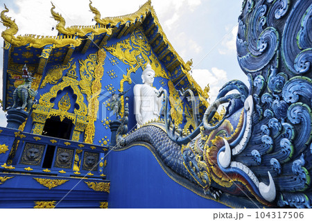 Rong Sua Ten temple or Blue temple in Chiang Rai Province, Thailand 104317506