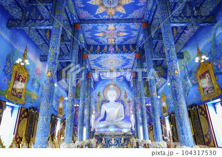 Rong Sua Ten temple or Blue temple in Chiang Rai Province, Thailand 104317530