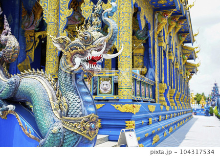 Rong Sua Ten temple or Blue temple in Chiang Rai Province, Thailand 104317534