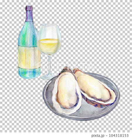 Watercolor illustration oyster bar Watercolor illustration oyster bar 104318153