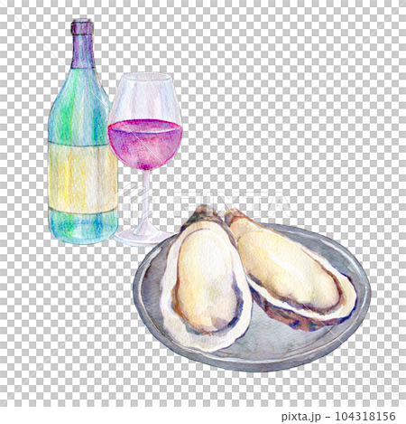 水彩イラスト　オイスターバー 104318156