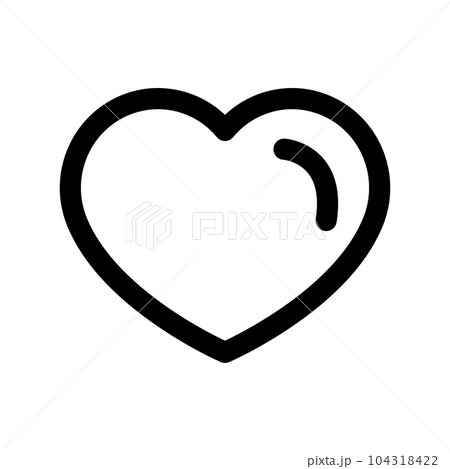 ハートを表すラインスタイルのアイコン 104318422