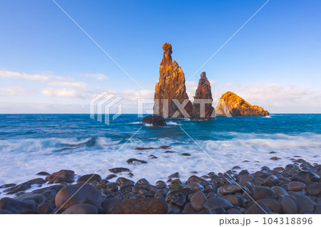 Ilheus da Ribeira da Janela rocks - amazing rock formations in Madeira Ilheus da Ribeira da Janela rocks - amazing rock formations in Madeira 104318896