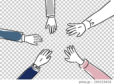 人們團結起來的簡單線條畫 人們團結起來的簡單線條畫 104319428