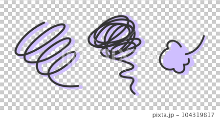 困惑、困る、不安、グルグル、ため息のアイコンイラスト 手描き・落書き風 困惑、困る、不安、グルグル、ため息のアイコンイラスト 手描き・落書き風 104319817