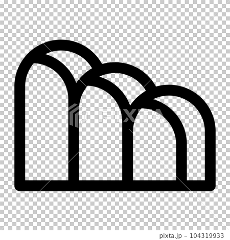 代表山脈的線條樣式圖標 104319933
