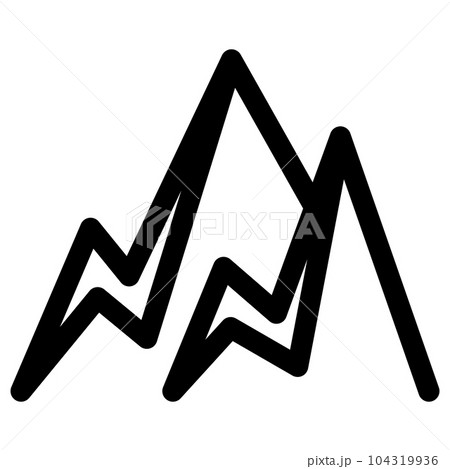 山を表すラインスタイルのアイコン 104319936
