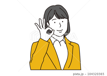 OKサインをするアジア人ビジネスウーマン 104320365