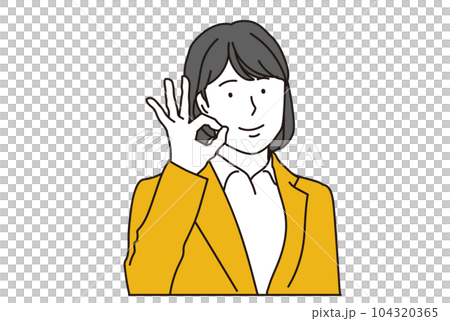 OKサインをするアジア人ビジネスウーマン 104320365