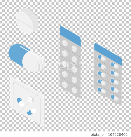 Medicine capsule/tablet isometric 104320402