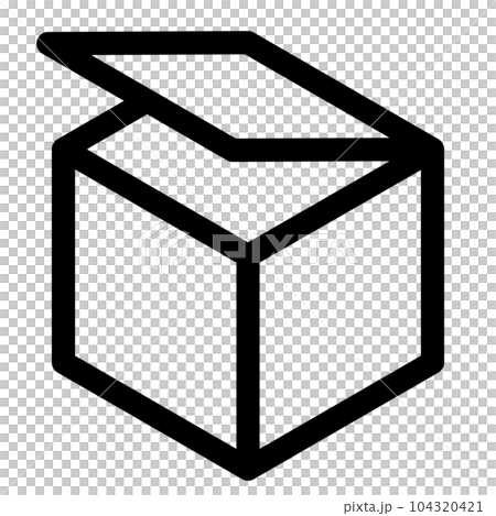 箱を表すラインスタイルのアイコン 104320421