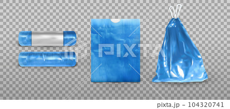 Blue plastic discount bags with handles