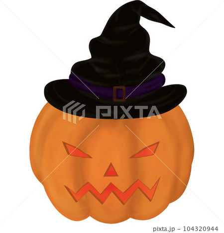 pumpkin with hat of halloween elements, scary of halloween event 104320944