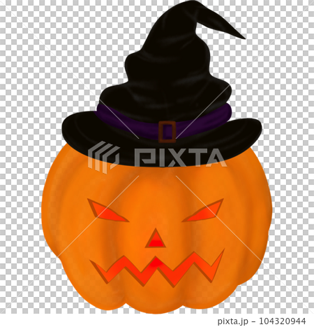 pumpkin with hat of halloween elements, scary of halloween event 104320944