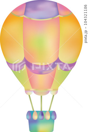虹色の気球オレンジ系 104321186