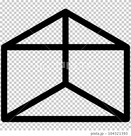 代表立方體、三棱柱的線條樣式圖標 104321393