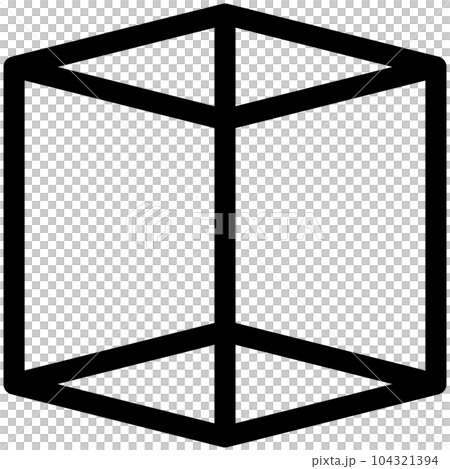代表立方體、方形棱柱的線條樣式圖標 104321394