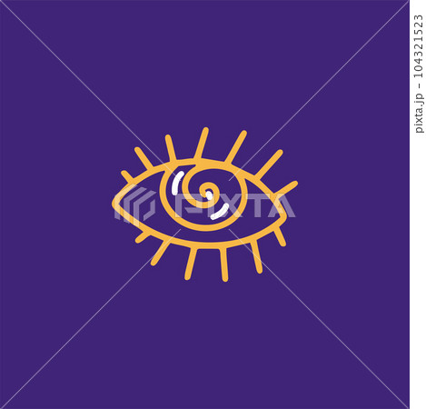 eye spiral hypnotic imagination mystery magic line style icon illustration 104321523