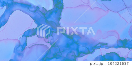 Modern Ink Stains Pattern. Blue Pastel Flow 104321657