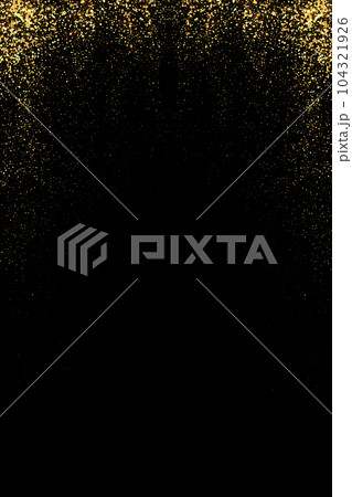 Abstract background. Gold dust. Glitters on a black background. Flying particles of golden confetti. Abstract background. Gold dust. Glitters on a black background. Flying particles of golden confetti. 104321926
